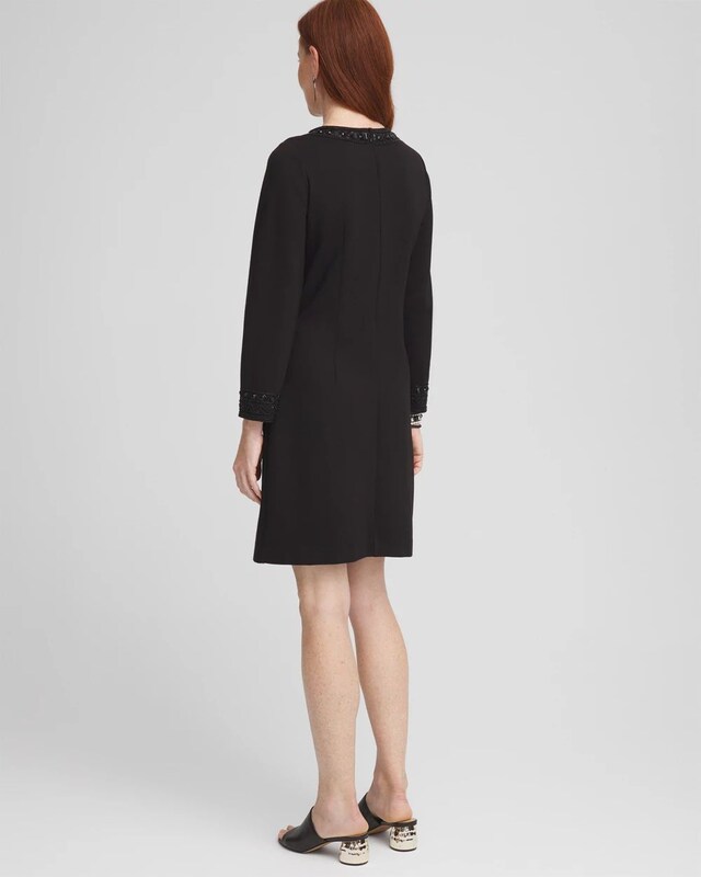 Embellished Ponte Sheath Dress - image 3